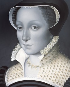 2 - Woman, pearled collar